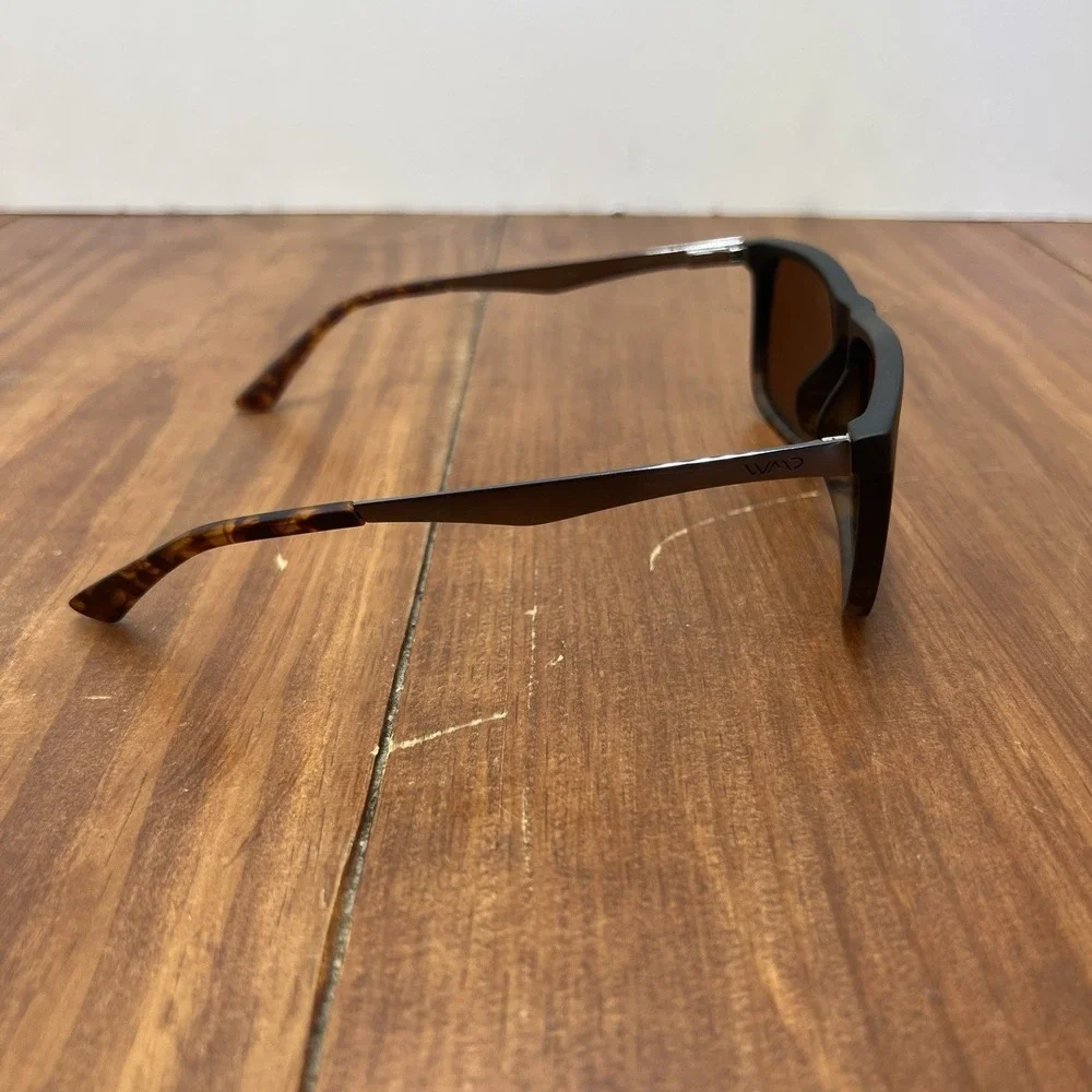 WMP Jacob Polarized Sunglasses Matte Black Tortoise Brown Lens Unisex 56-17